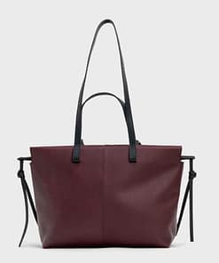 Túi Rủ Tote màu Burgundy Mix Black