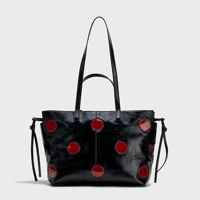Túi Rủ Tote màu Polkadot Black Cherry Pattent