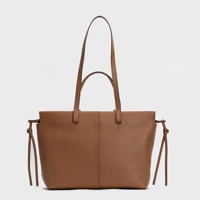 Túi Rủ Tote màu Camelbrown Grain